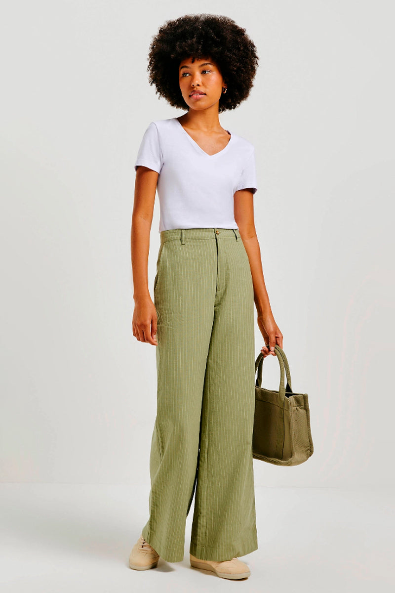 Blusa Básica Hering Decote V Feminina - Branca