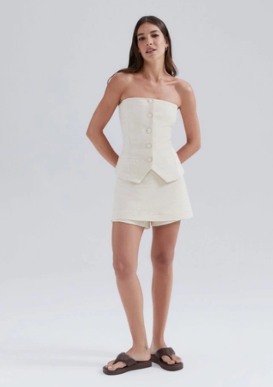 Shorts Saia Hering em Malha Texturizada -  Bege