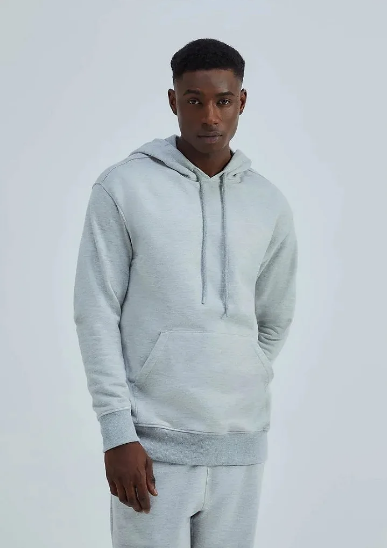 Blusão Hering Moletom Com Capuz  Masculino - Cinza Claro