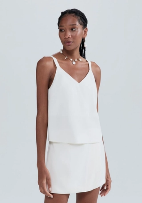Blusa Regata Hering em Peach Touch Feminina - Off White