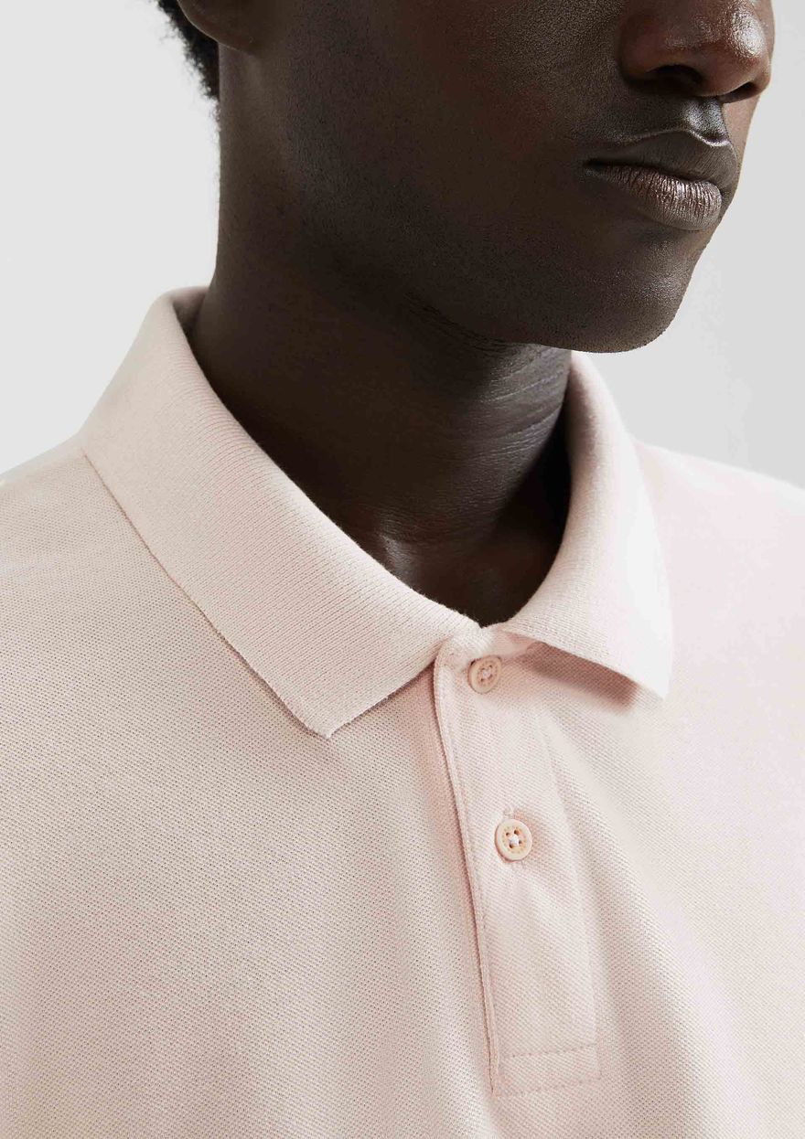 Camisa Polo Hering Básica Em Piquet Masculina - Bege