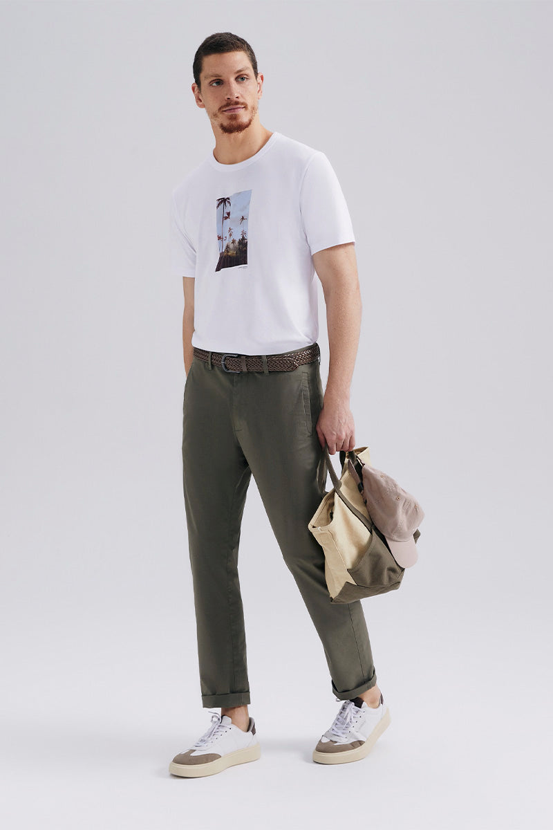 Camiseta Hering Básica Estampada Masculina - Branca