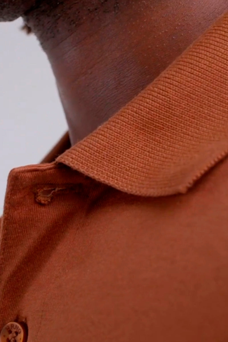 Camisa Polo Hering Básica Pima Masculina - Marrom