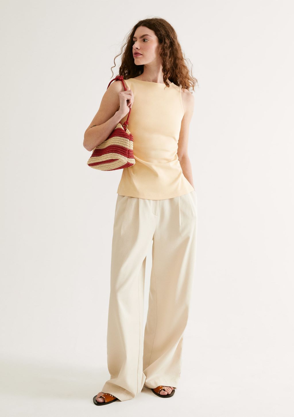 Regata Algodão com Elastano Feminino Hering - Amarelo Pastel