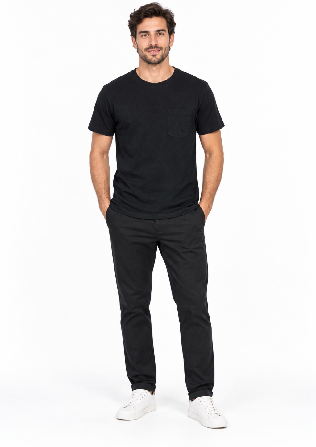 Camiseta Bolso Frontal Masculino Hering - Preta