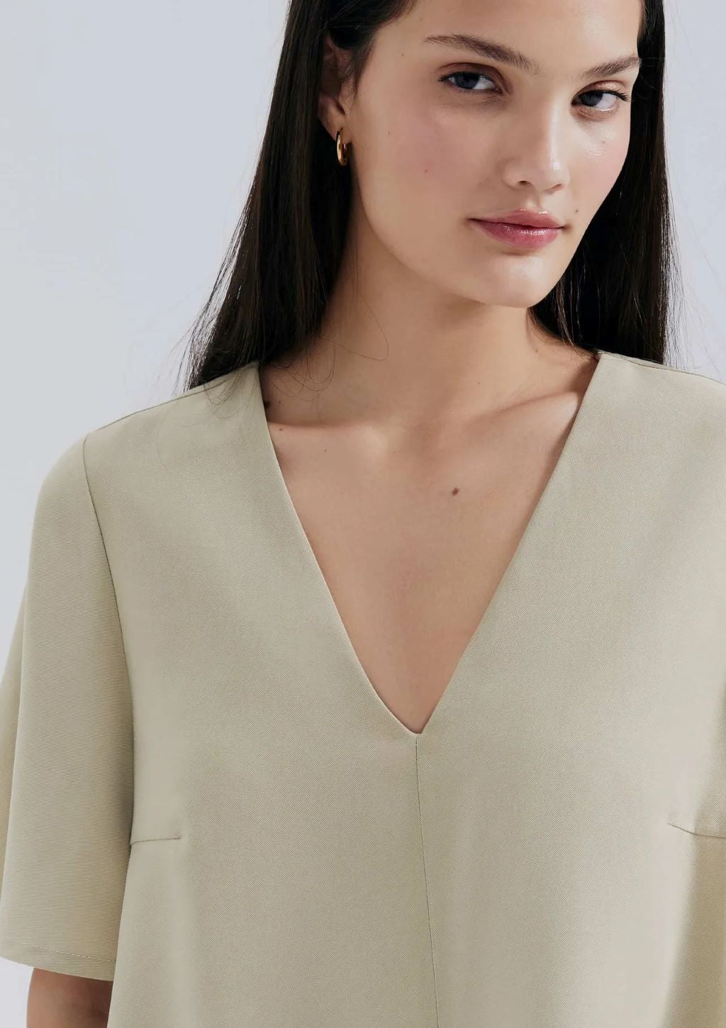 Blusa Manga Sino Peach Touch Feminino Hering - Verde Oliva