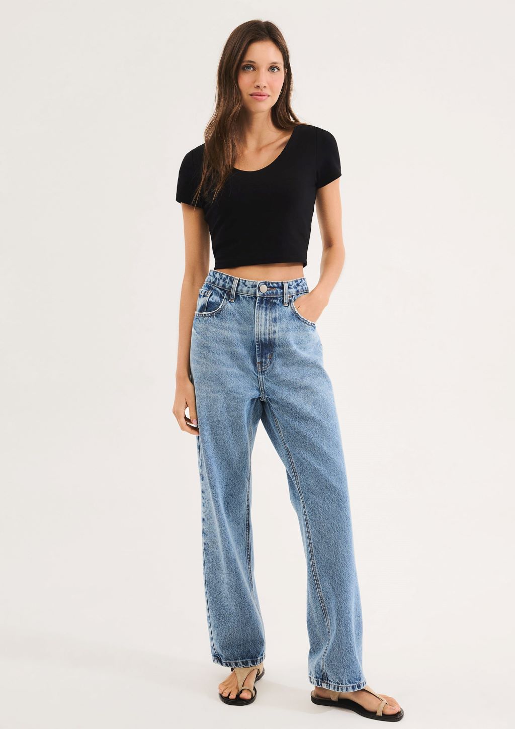 Blusa Cropped Com Elastano Feminina Hering - Preto