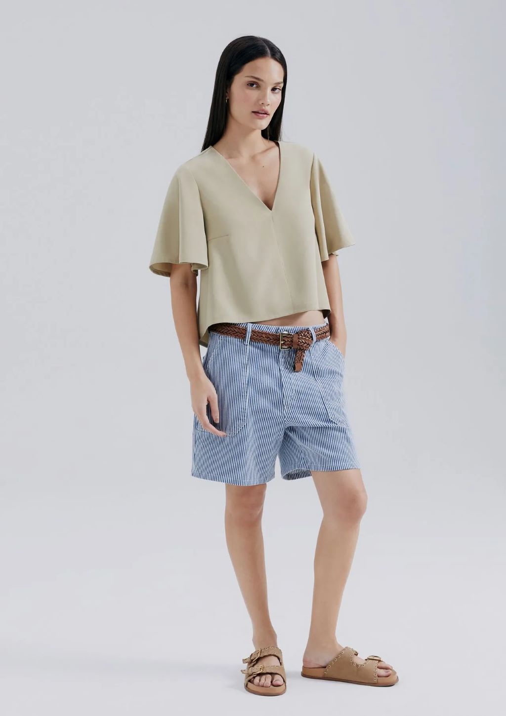 Blusa Manga Sino Peach Touch Feminino Hering - Verde Oliva