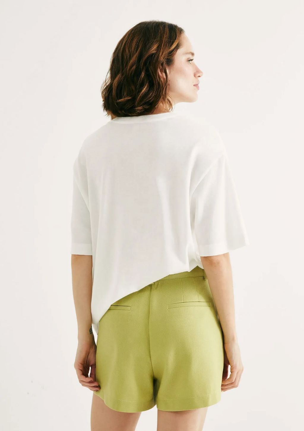 Shorts Cintura Alta em Alfaiataria Feminino Hering - Verde