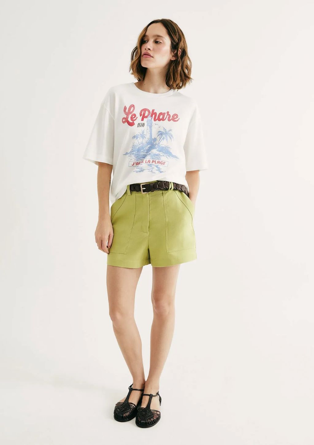 Shorts Cintura Alta em Alfaiataria Feminino Hering - Verde