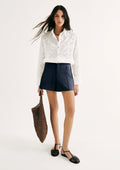 Shorts em Alfaiataria Detalhe Vertical Feminino Hering - Azul Marinho
