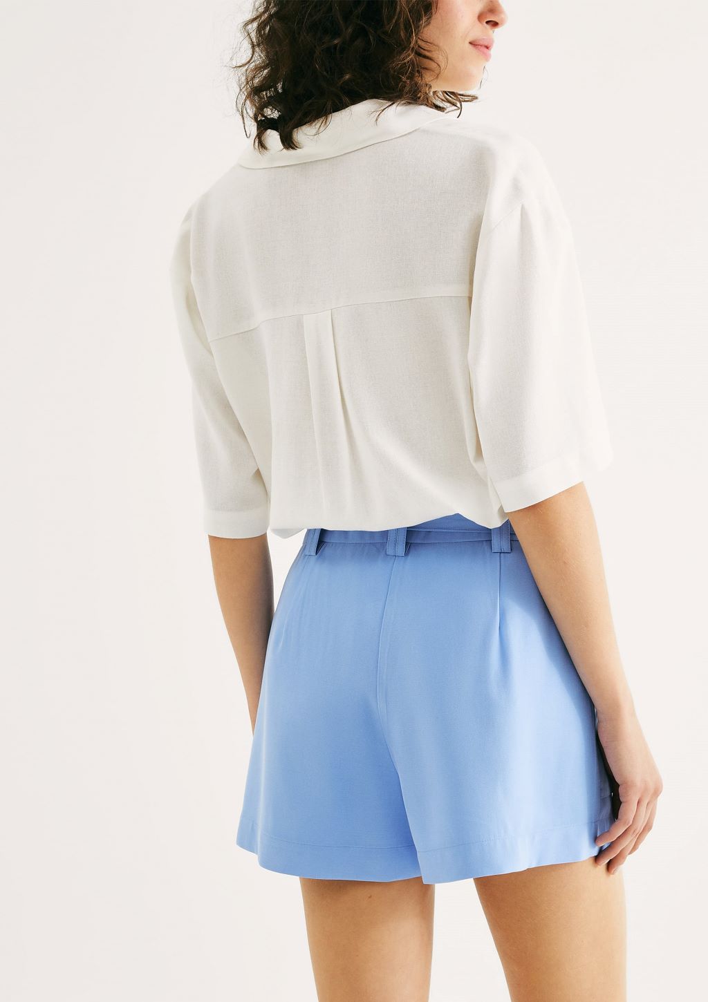 Shorts Peach Touch com Cinto Feminino Hering - Azul