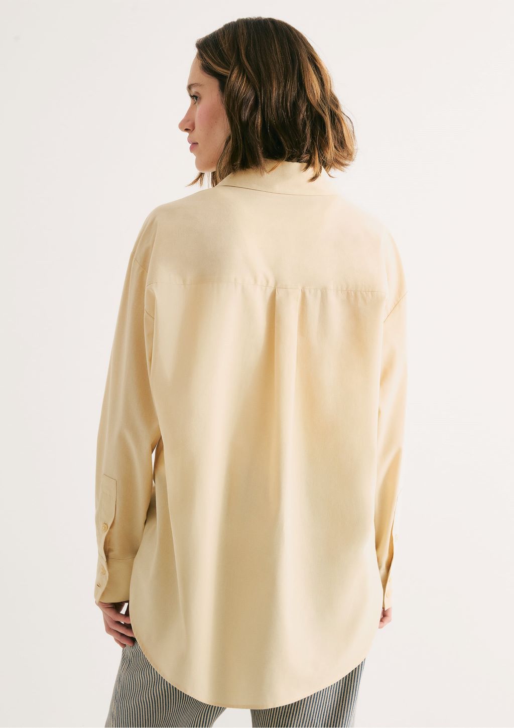 Camisa Oversized Manga Longa Feminino Hering - Amarelo
