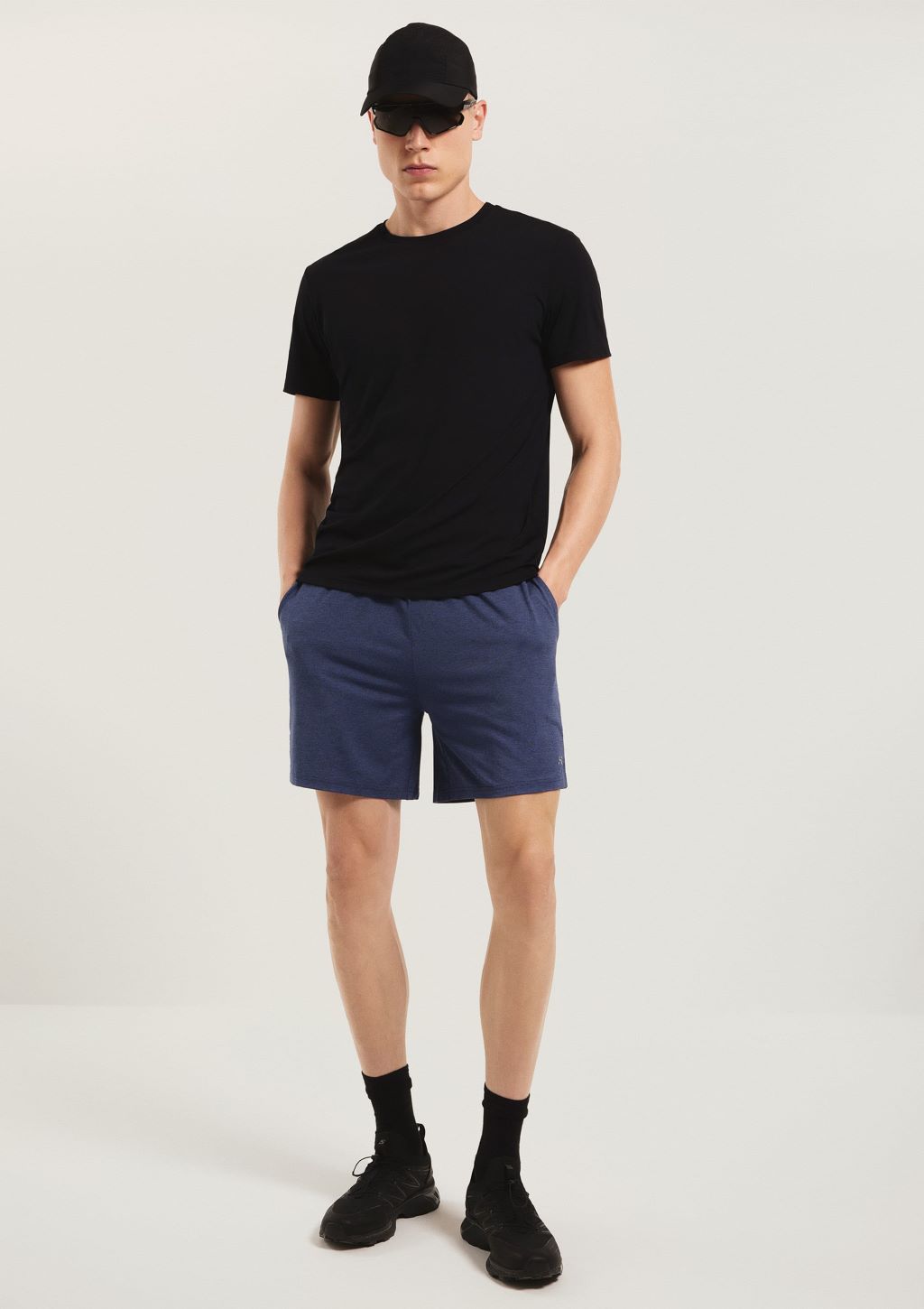 Bermuda Malha Mesclada Esportiva Masculino Hering - Azul
