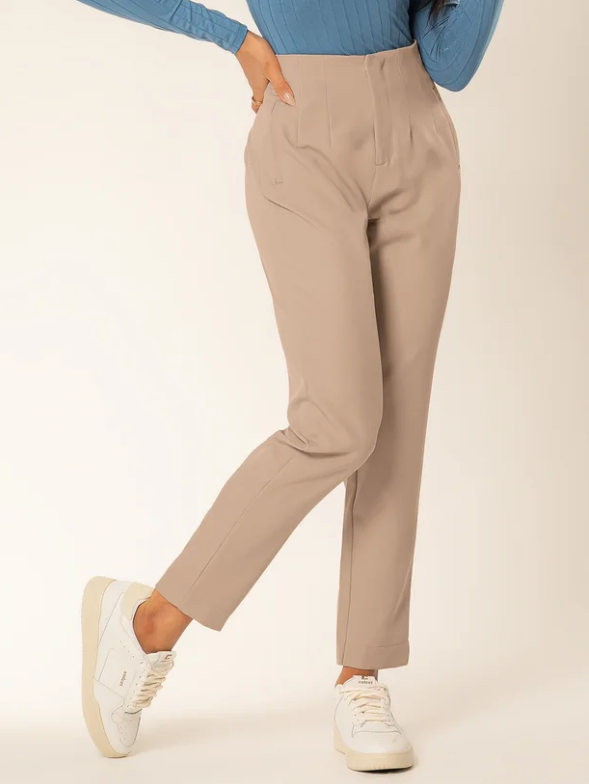 Calça Cativa Alfaitaria com Bolsos  Feminina – Nude
