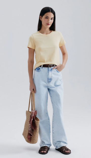 Blusa Hering Básica Slim Feminina - Amarela