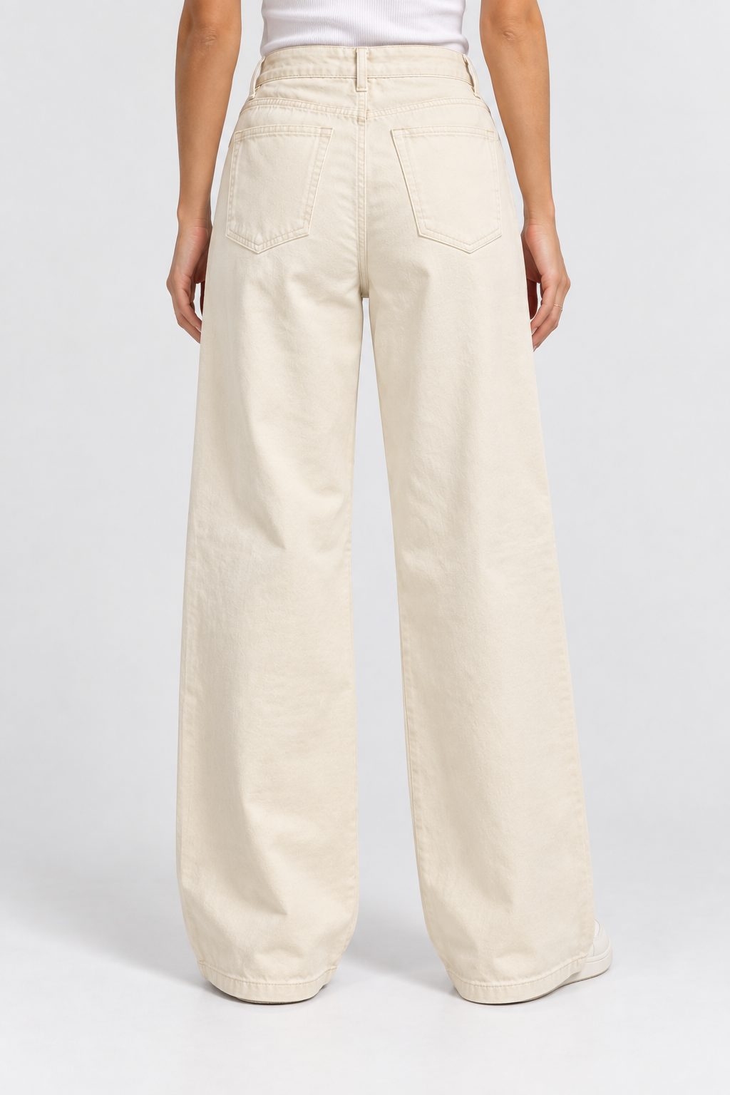 Calça Jeans Wide Leg Max Denim Feminino - Areia