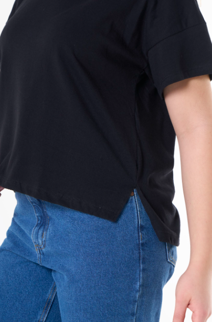 Blusa Básica Over Hering Feminina - Preta