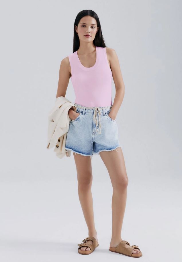 Regata Hering Decote Em U Feminina - Rosa