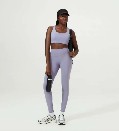 Calça Legging Hering Esportiva Com Fio Lycra Feminina - Lilás