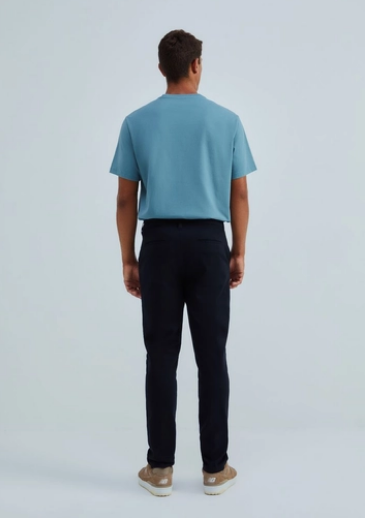 Calça Básica Hering Chino Slim Em Sarja Com Elastano Masculina - Preta