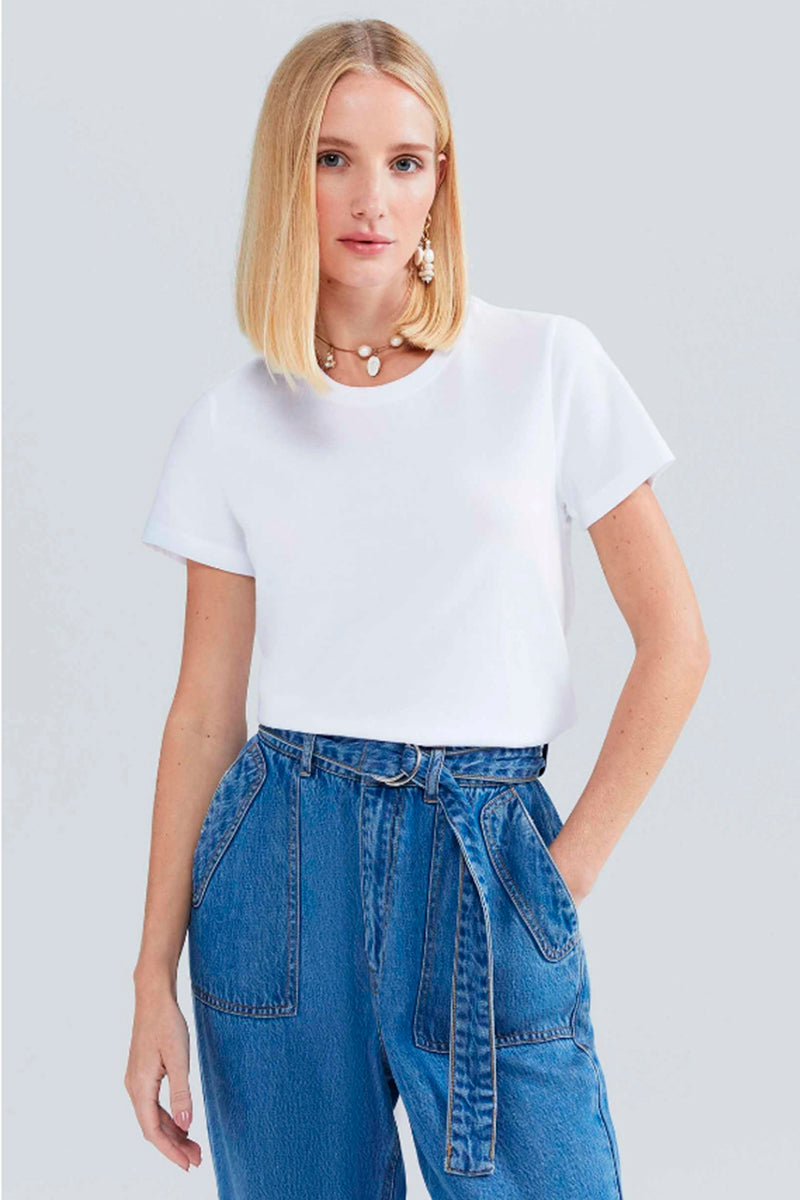 Camiseta Manga Curta Hering Slim World Feminina - Branco