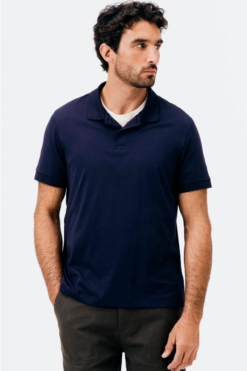 Camisa Polo Hering Básica Pima Masculina - Azul