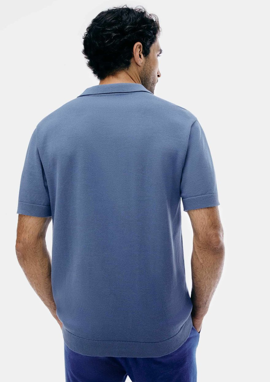 Camisa Polo Hering em tricô Masculina  - Azul