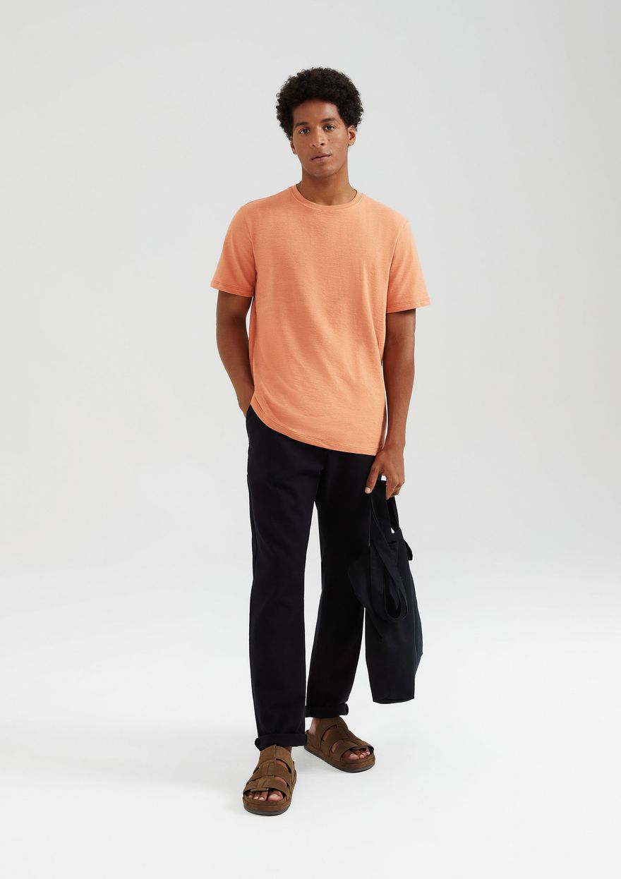 Camiseta Manga Curta Hering Comfort Em Malha Flamê Masculina - Laranja