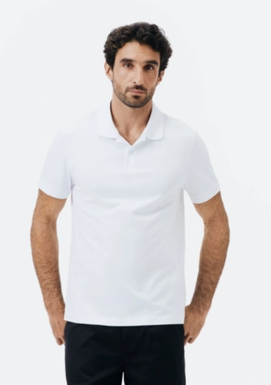 Camisa Polo Hering Algodão Pima Masculina - Branca