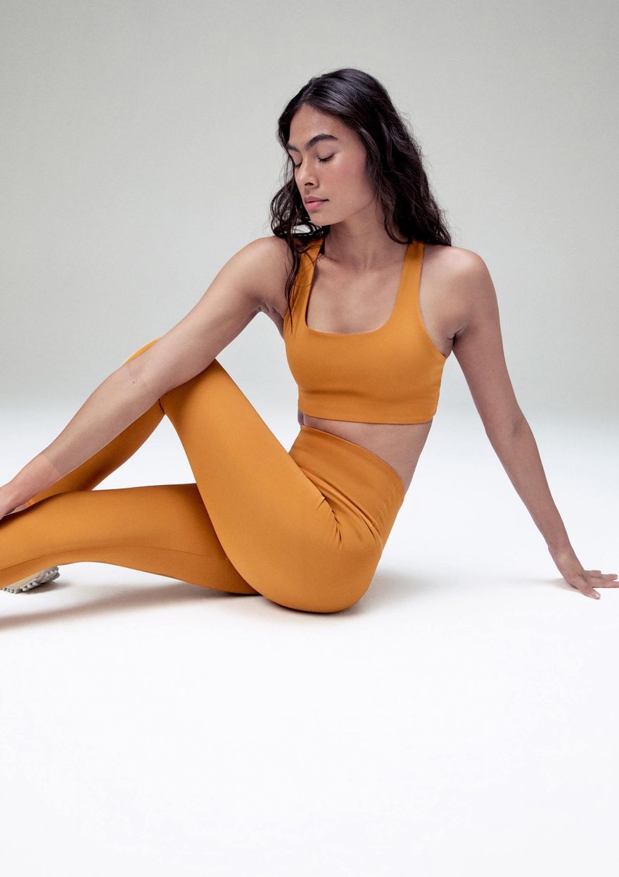 Calça Leggin Hering Esportiva Com Fio Lycra Feminina - Laranja