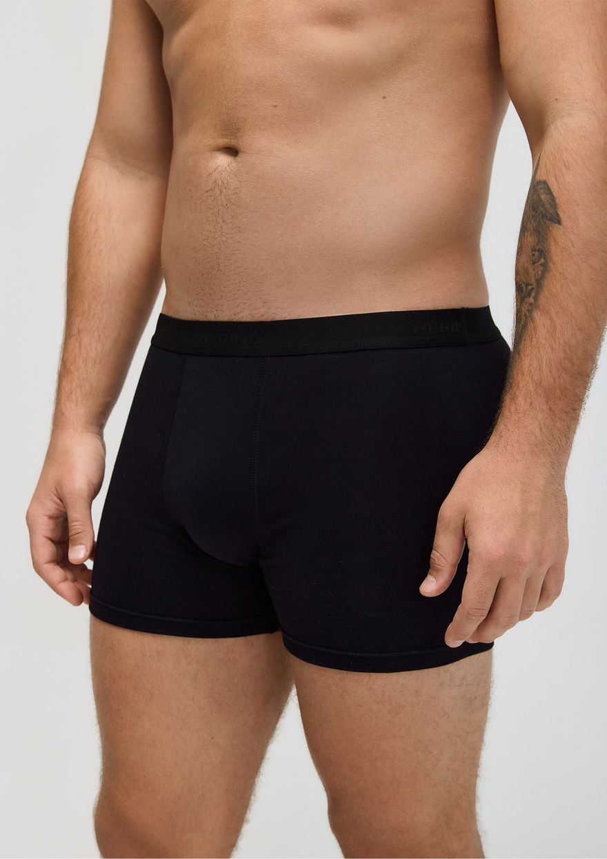 Kit Cueca Hering Boxer Com Elástico Masculina PACK2 - Preto
