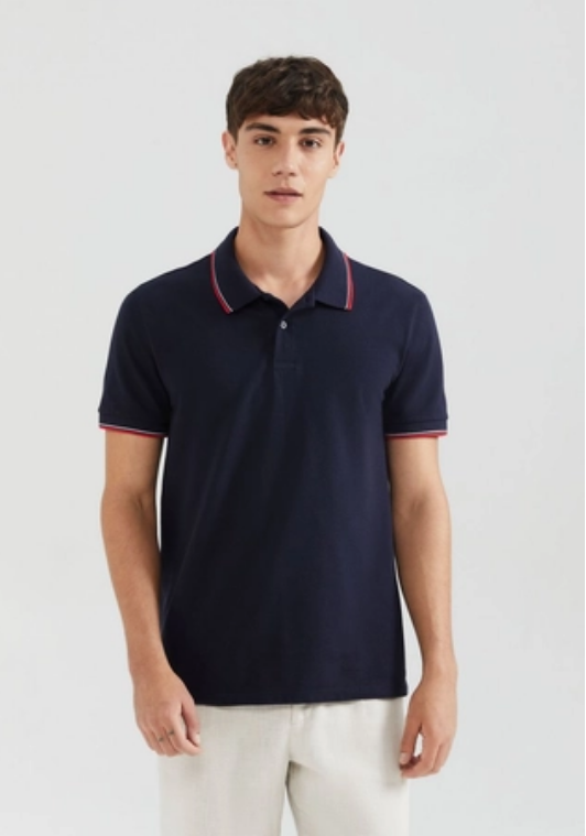 Camiseta Polo Hering Básica Em Piquet Masculina - Azul