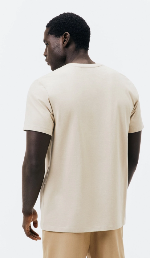 Camiseta Básica  Hering Masculina Comfort Super Cotton - Bege