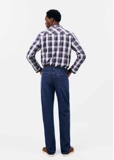 Calça Jeans Hering Básica Reta Masculina - Azul