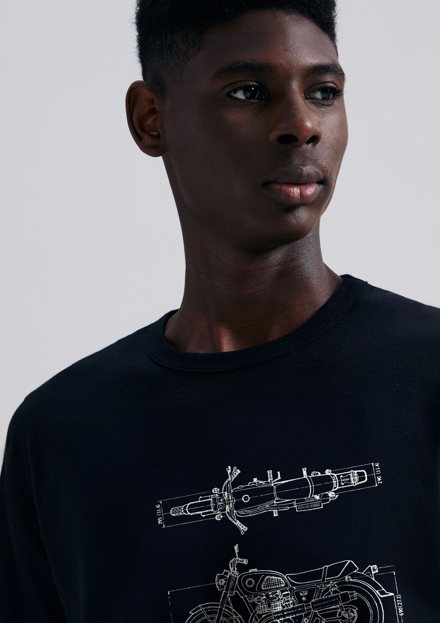Camiseta Hering Com Estampa Masculina - Preta