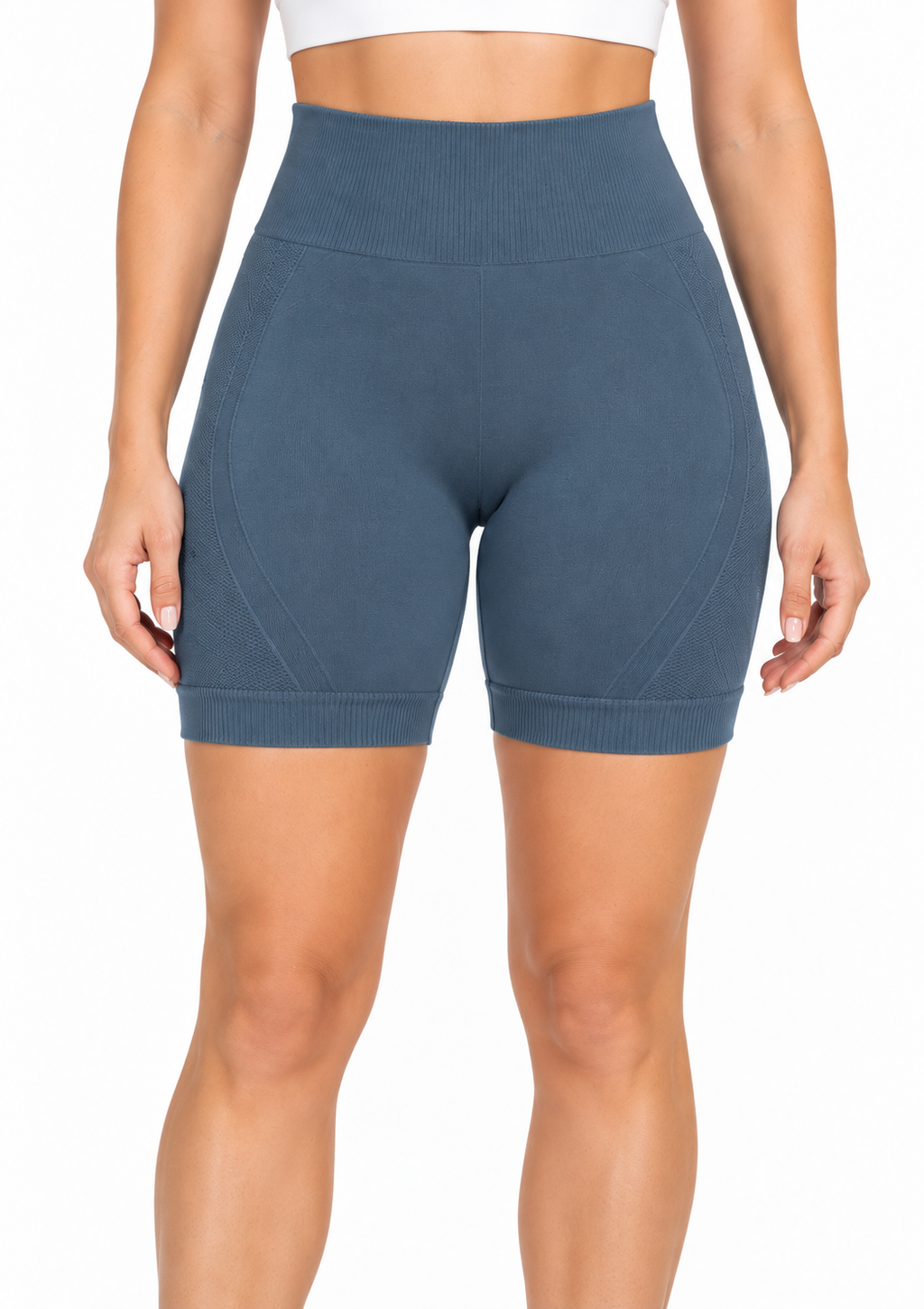 Bermuda Fitness Sem Costura Feminino Zee Rucci - Azul Índigo