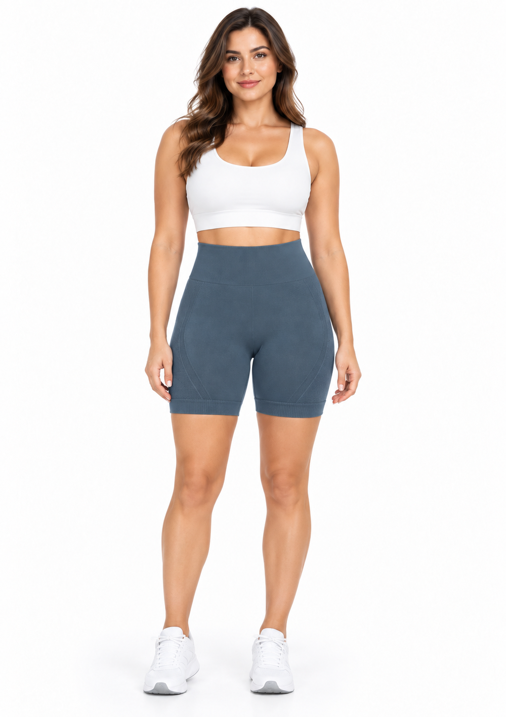 Bermuda Fitness Sem Costura Feminino Zee Rucci - Azul Índigo