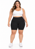 Bermuda Fitness Sem Costura Plus Size Feminino Zee Rucci - Preto
