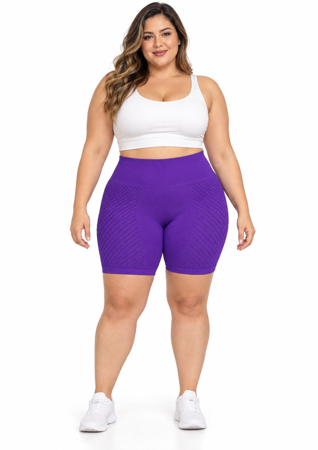 Bermuda Fitness Sem Costura Plus Size Feminino Zee Rucci - Roxo