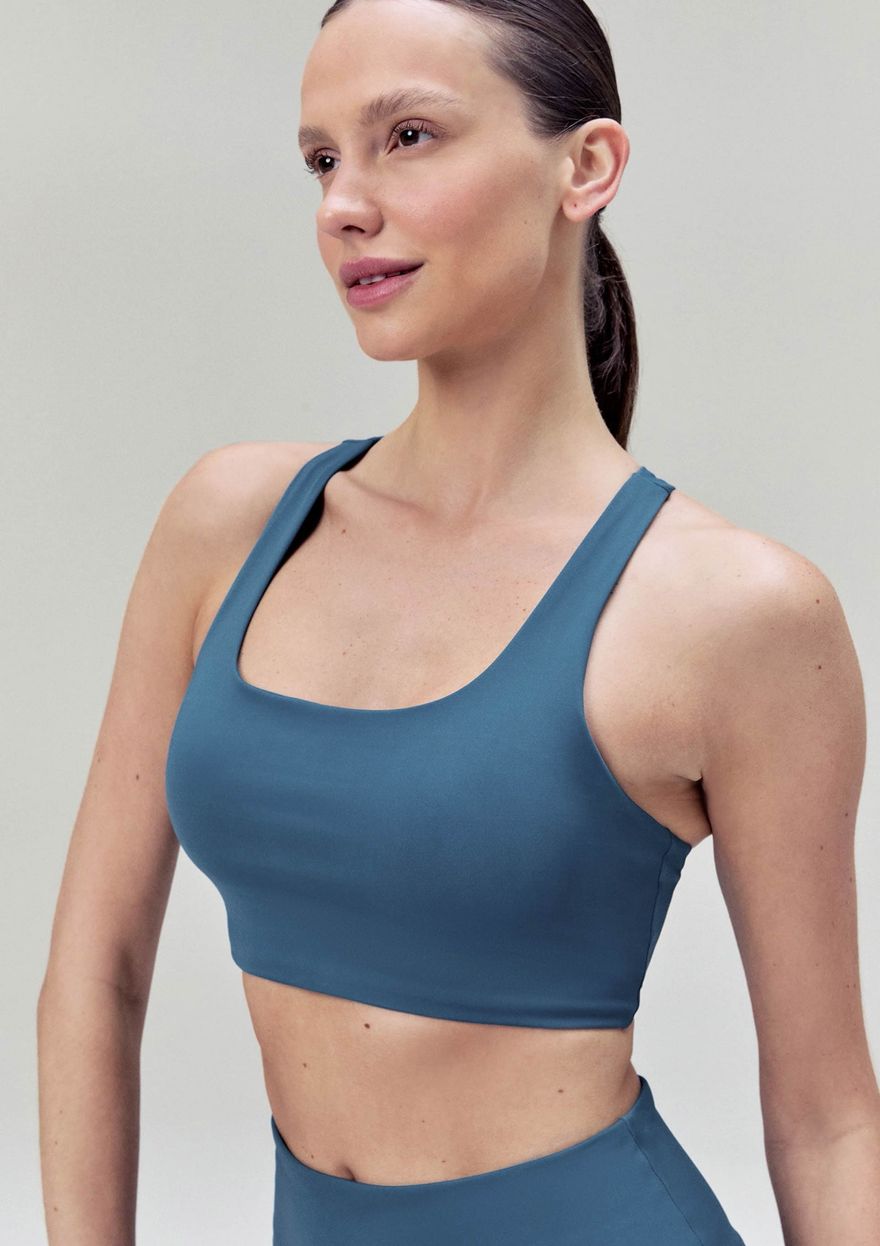 Top Esportivo Hering Feminino - Azul