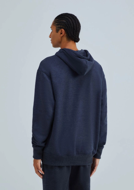 Blusão Básico Hering Masculino Comfort Em Moletom Peluciado - Cinza Escuro