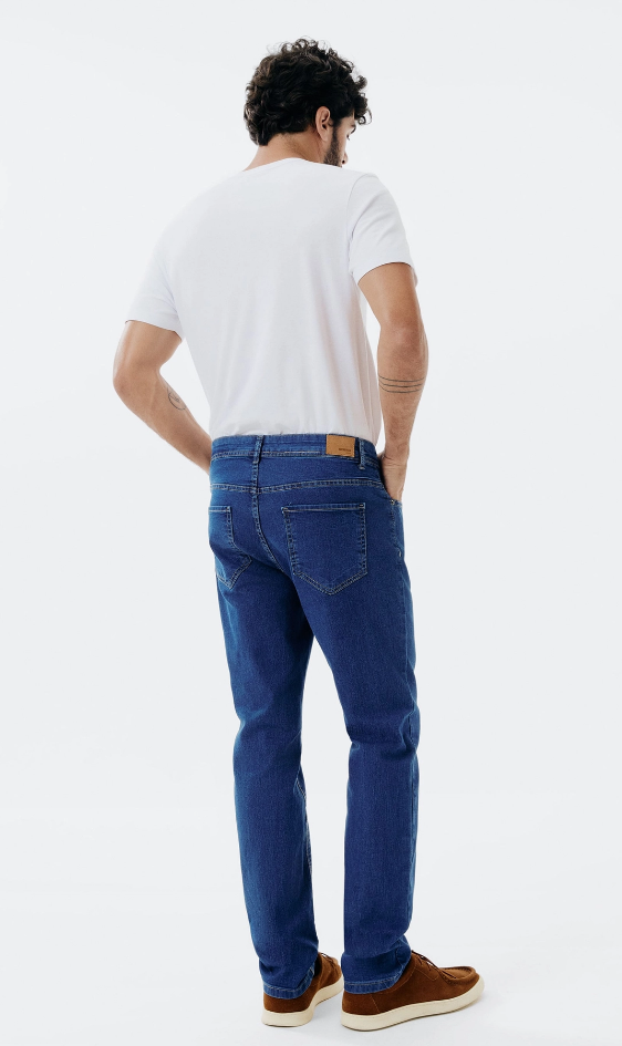 Calça Jeans Hering Básica Slim Com Elastano Masculina - Azul