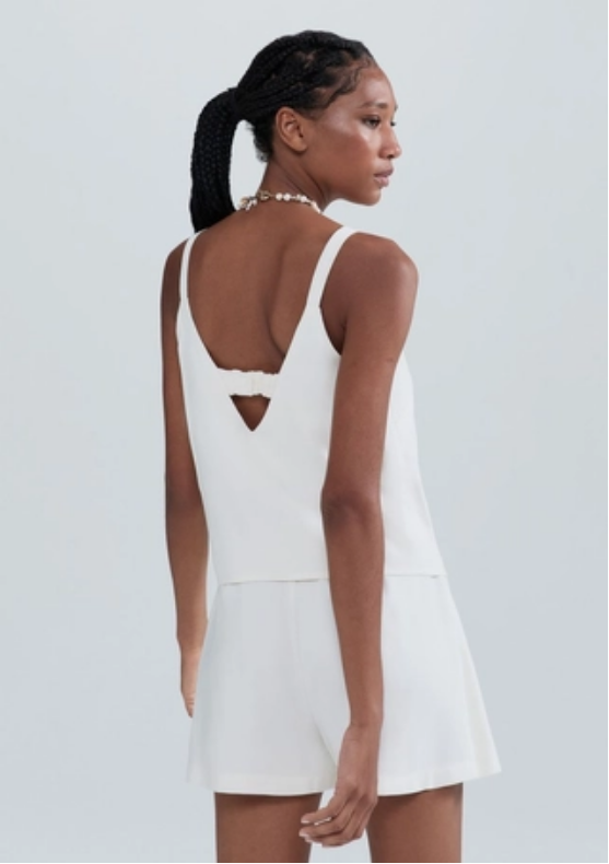 Blusa Regata Hering em Peach Touch Feminina - Off White