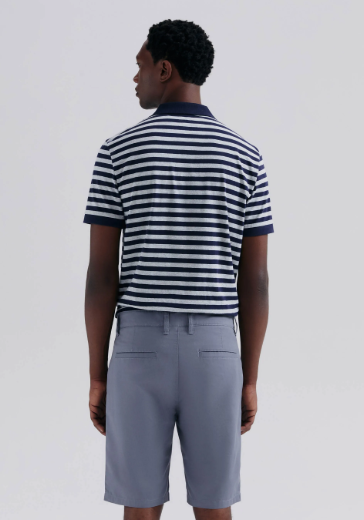 Bermuda Básica Hering Chino Reta Em Sarja Masculina - Cinza