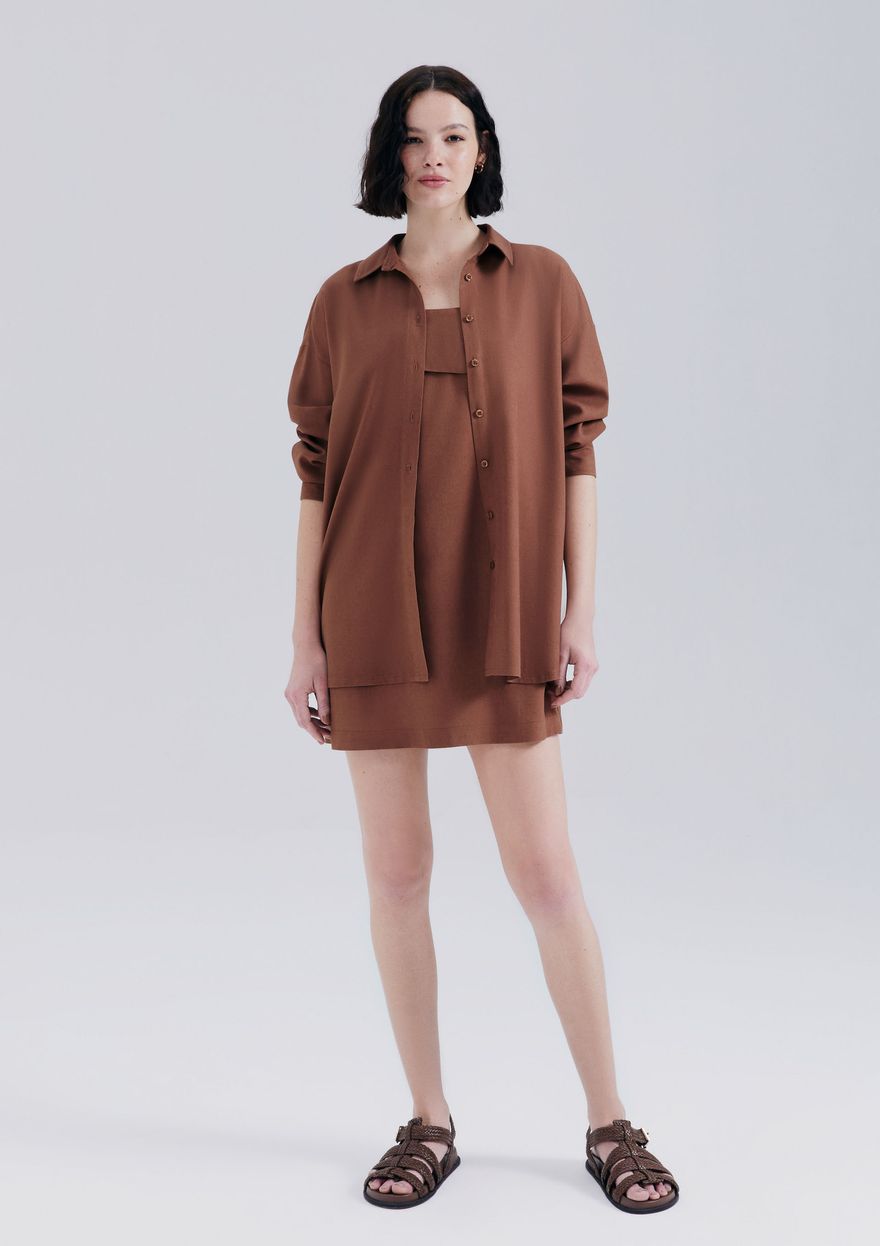 Camisa Marrom Hering Feminina