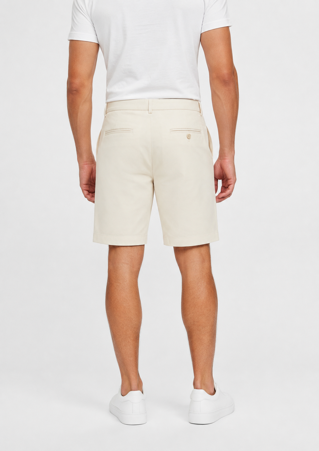 Bermuda Masculina Sarja Arrow com Elastano - Off White