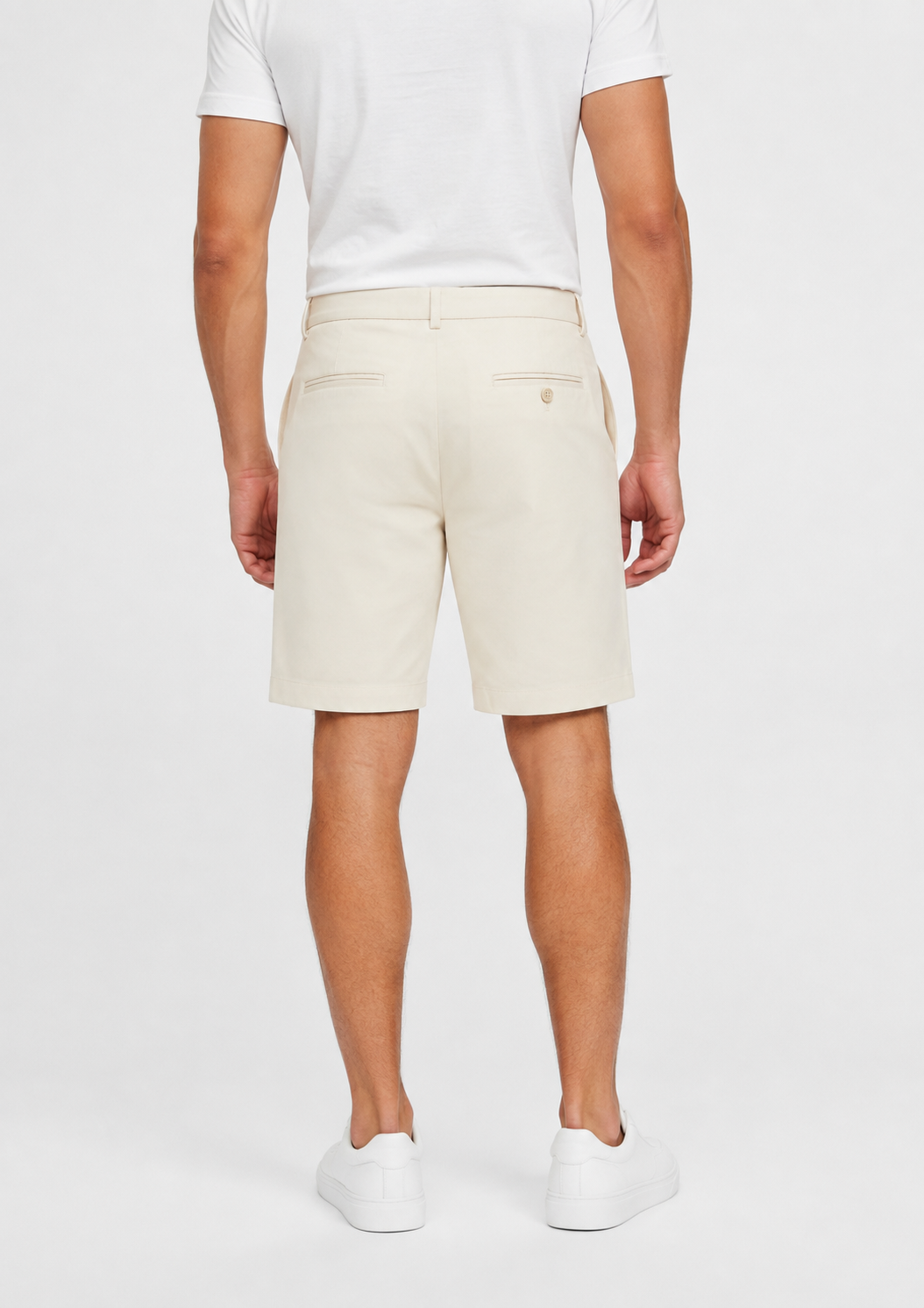 Bermuda Masculina Sarja Arrow com Elastano - Off White