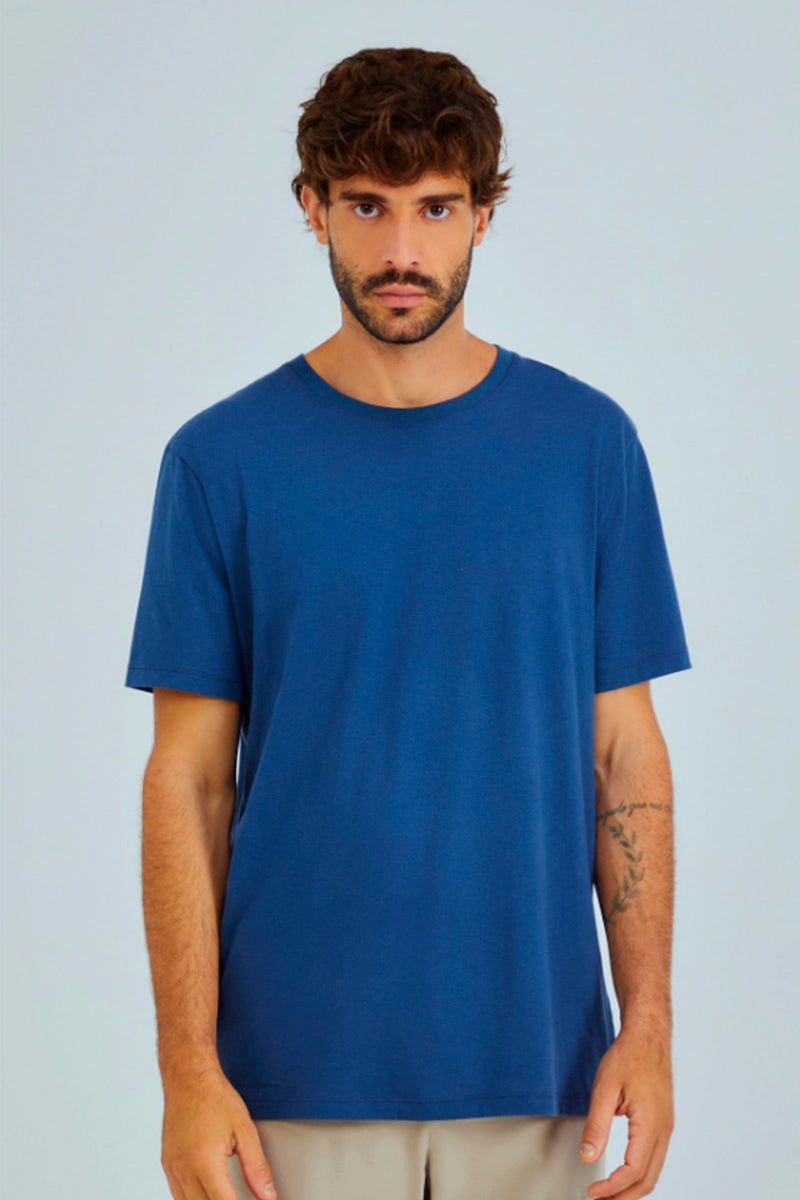 Camiseta Básica Hering World Masculina - Azul