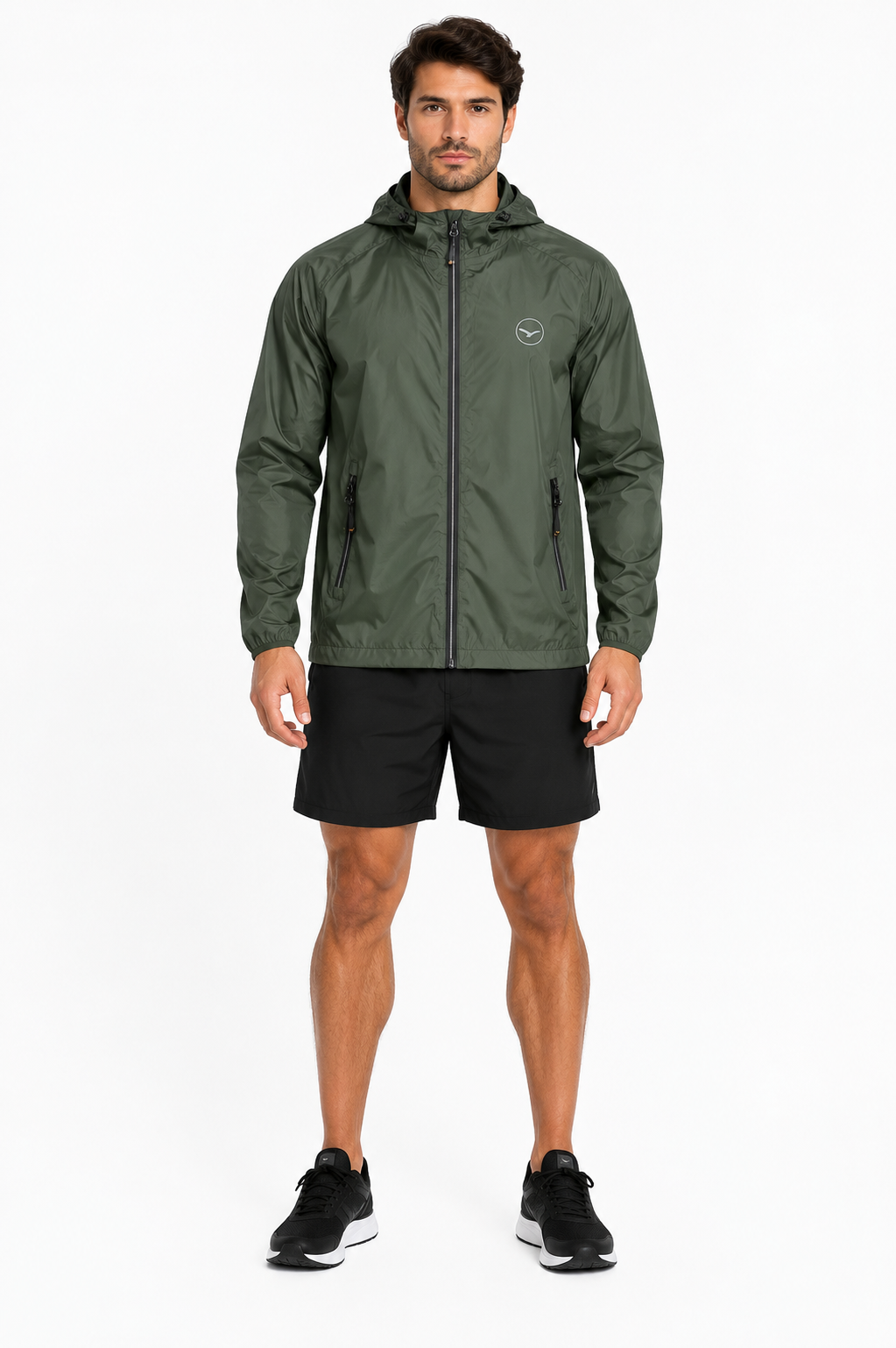 Jaqueta Nylon Leve com Capuz Yacht Masculina - Militar